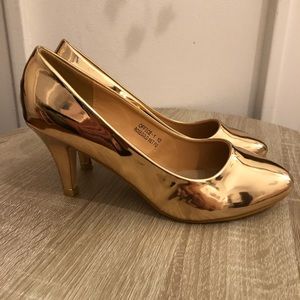 Rose Gold Shoes with Small Heel